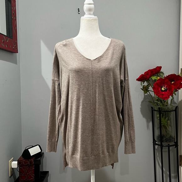 NEW Alexander + David V-Neck Longline Oversized Cozy Soft Tunic Sweater S/M NWT - Picture 2 of 16